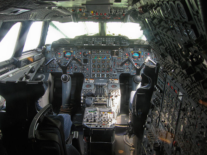The cockpit of a Concorde