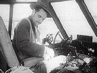 Howard Hughes at the controls of the Hughes Flying Boat