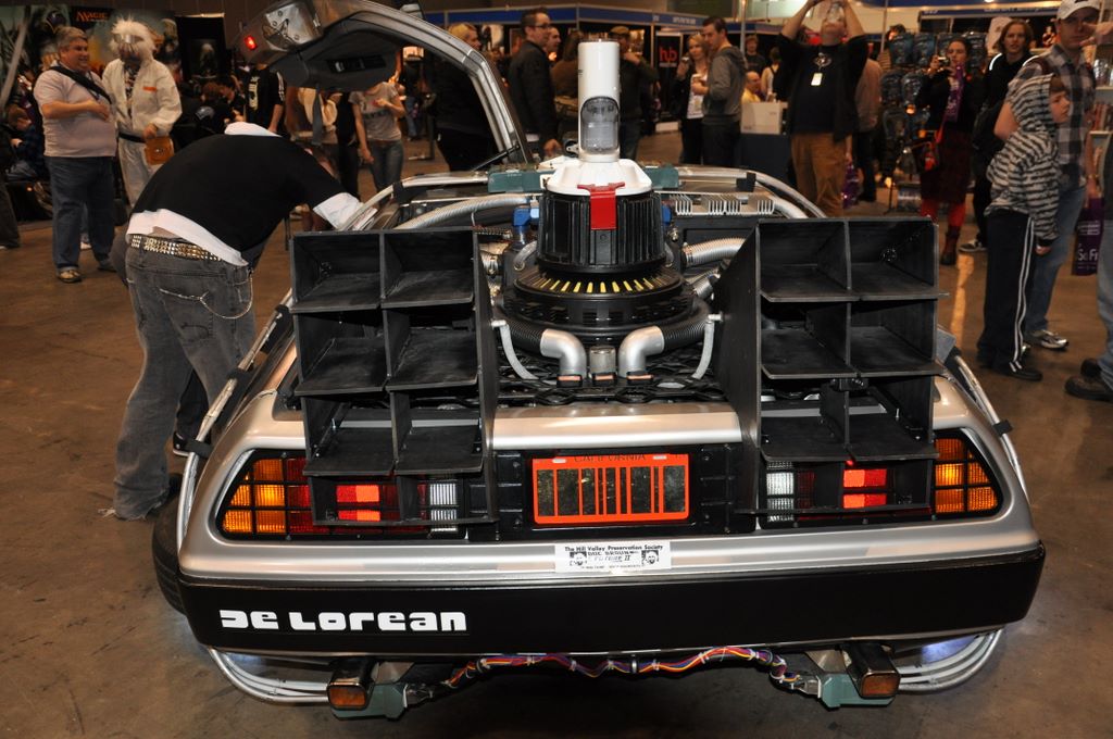 Back to the Future car display DeLorean