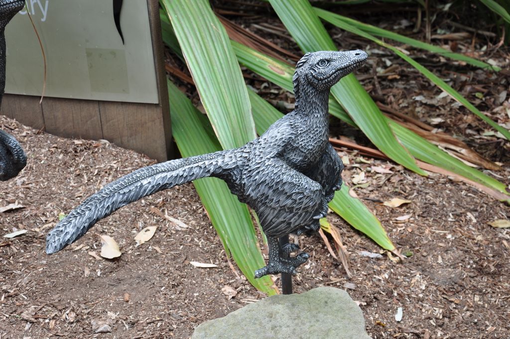 Dinosaurs to birds scuptures at Taronga Zoo, Sydney