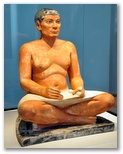Egyptian statue of the Scribe (the 4th Dynasty, 2620–2500 BCE), Louvre Museum, Paris