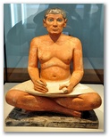 Egyptian statue of the Scribe (the 4th Dynasty, 2620–2500 BCE), Louvre Museum, Paris
